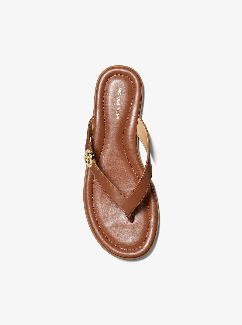 Erin Leather Sandal in LUGGAGE | Michael Kors
