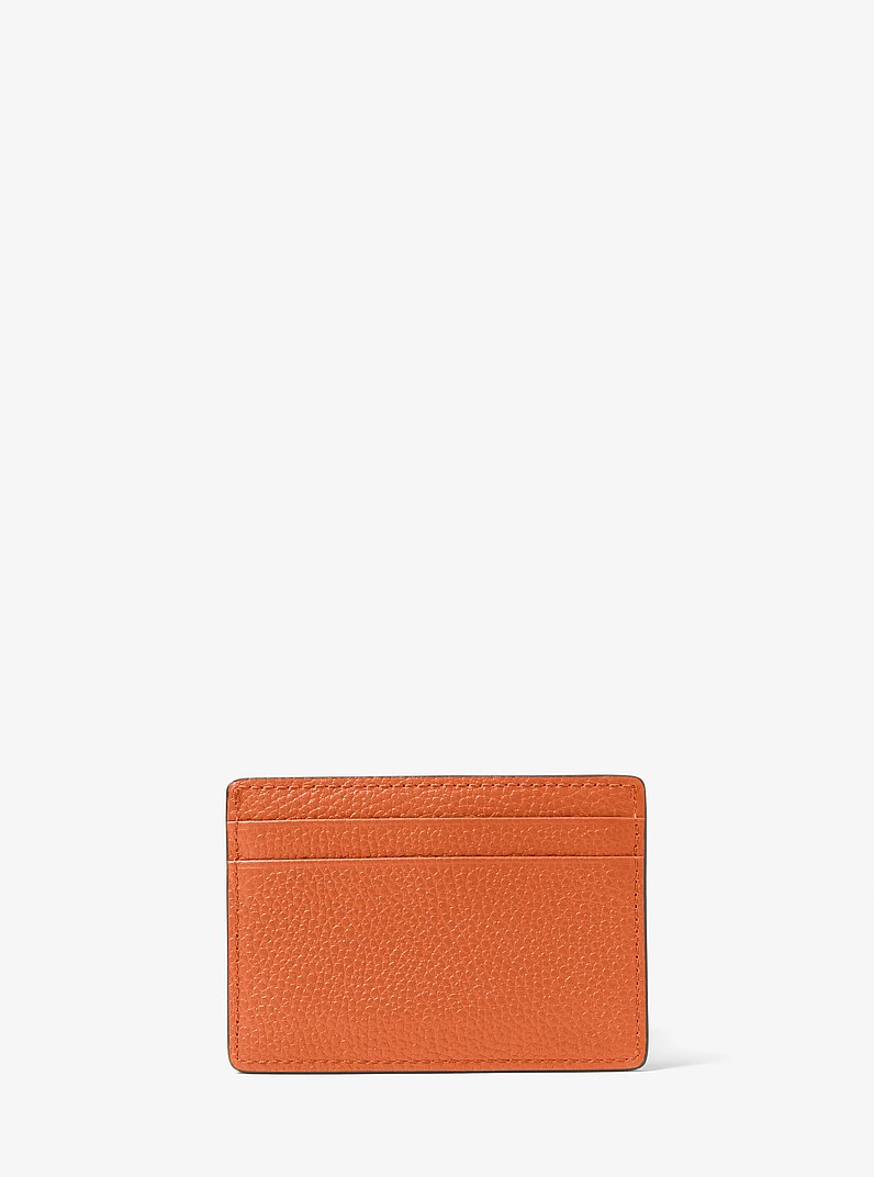 Pebbled Leather Card Case in ORANGE PUNCH | Michael Kors