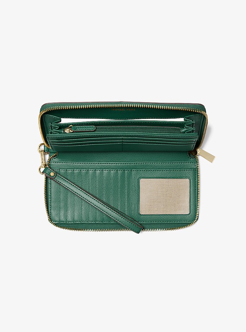 Jet Set Travel Large Leather Continental Wallet in BOSCO | Michael Kors