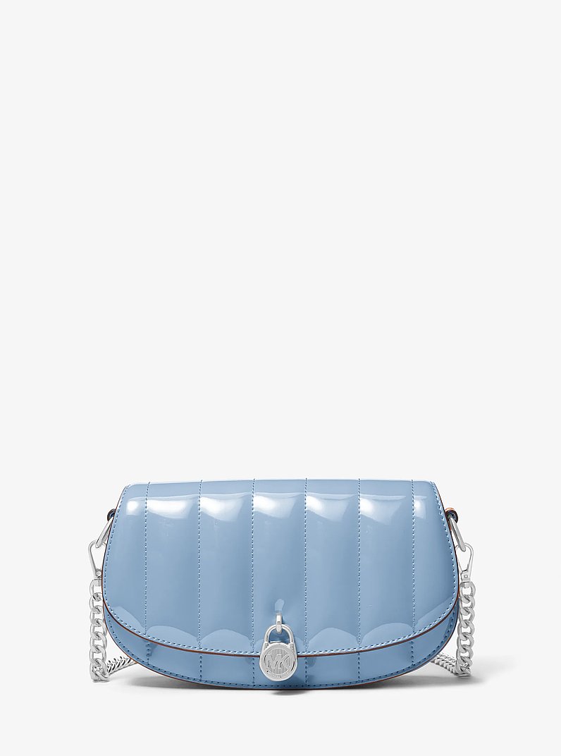Mila Small Patent Convertible Crossbody Bag in LIGHT SKY | Michael Kors