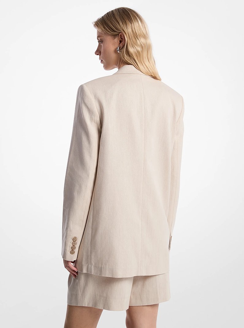 Linen and Cotton Twill Blazer in DUNE | Michael Kors
