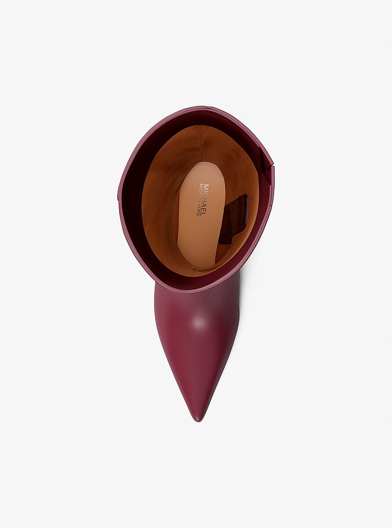 Nalia Kitten-Heel Boot in MAROON | Michael Kors