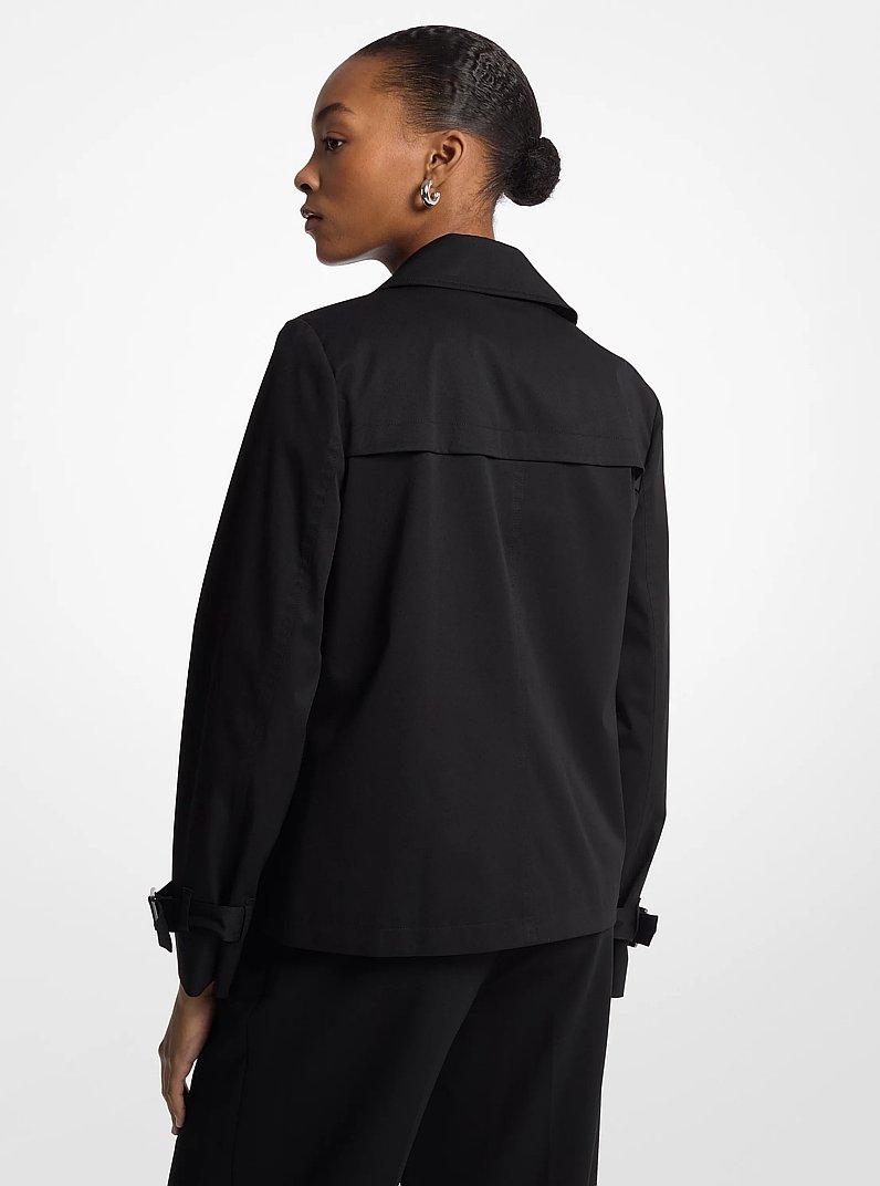 Cropped Trench Coat in BLACK | Michael Kors