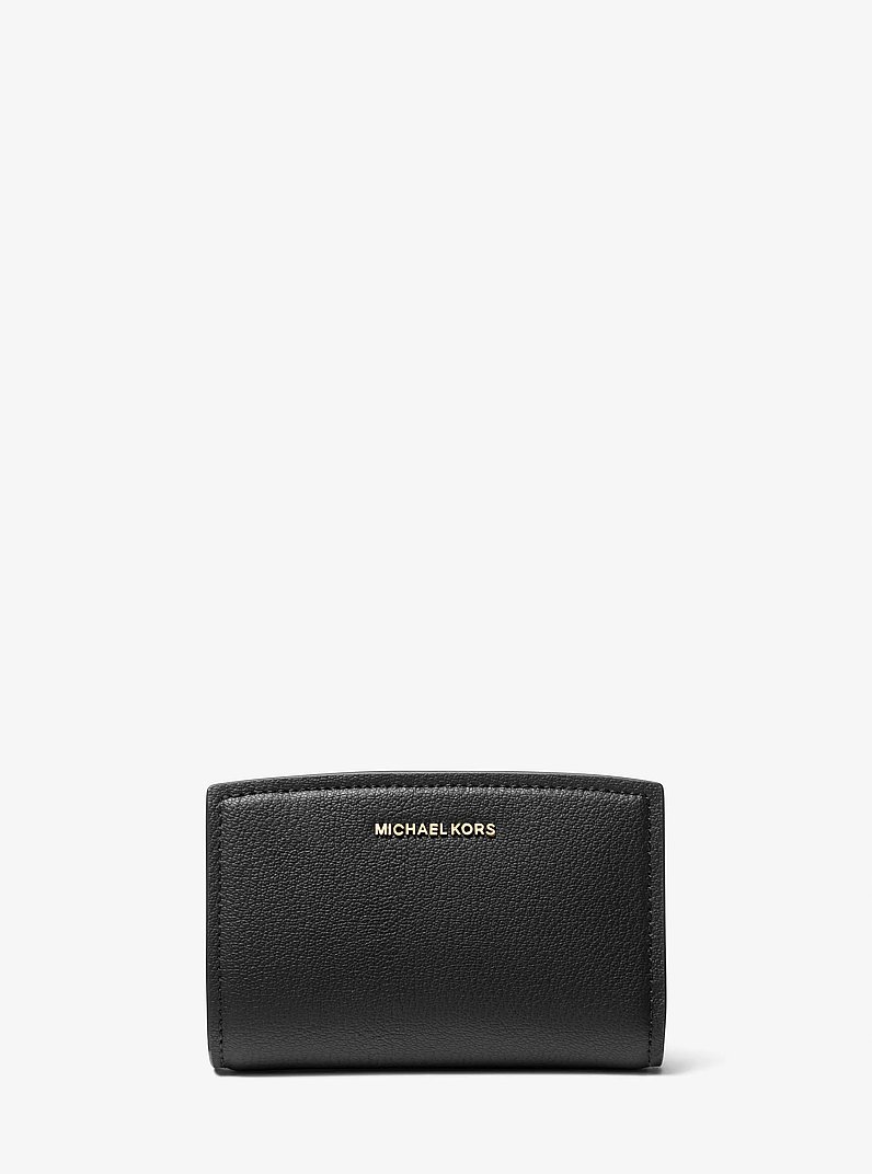 Bryant Medium Pebbled Leather Wallet in BLACK | Michael Kors