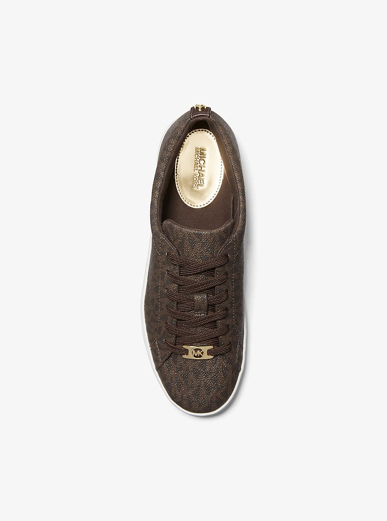Keaton Signature Logo Sneaker in BROWN | Michael Kors
