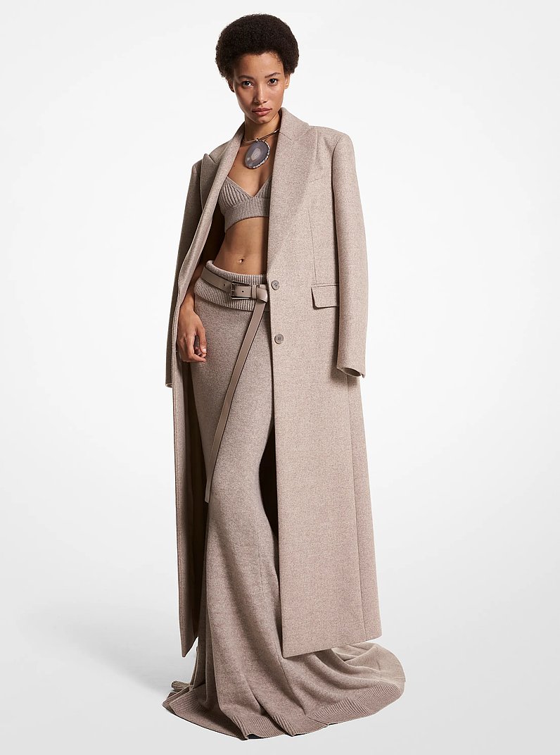 Wool Melton Overcoat in TAUPE MELANGE | Michael Kors