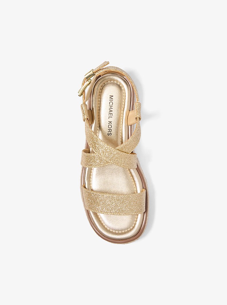 Lynn Metallic Leather Platform Espadrille Sandal