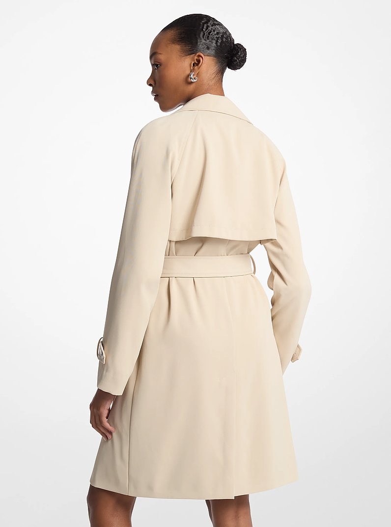Draped Woven Trench Coat in DUNE | Michael Kors