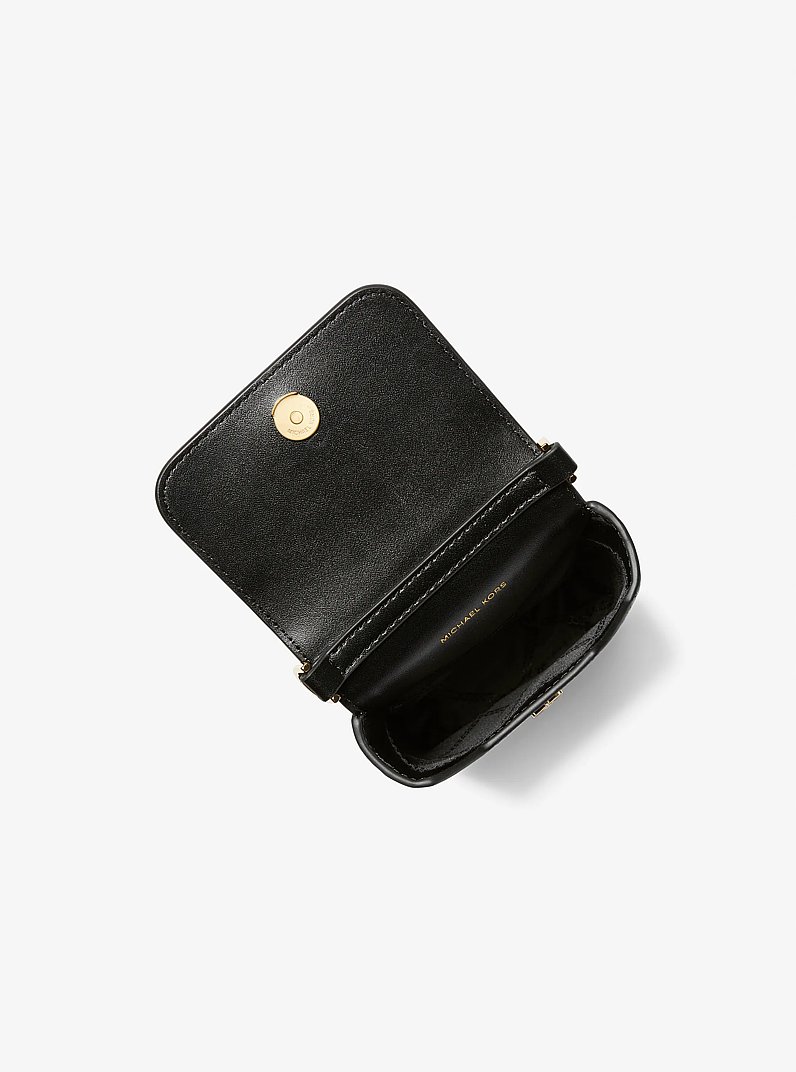 Jet Set Small Pebbled Leather Chain-Link Smartphone Crossbody Bag