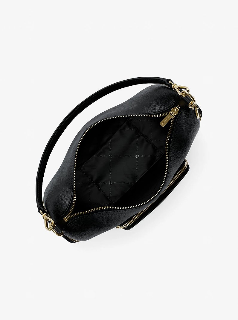 Merritt Medium Pebbled Leather Convertible Shoulder Bag in BLACK | Michael Kors