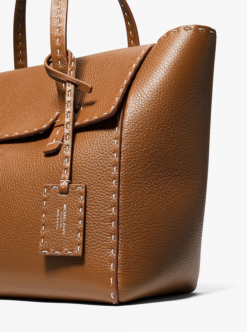 Sophia Hand-Stitched Pebbled Leather Satchel in CINNAMON | Michael Kors