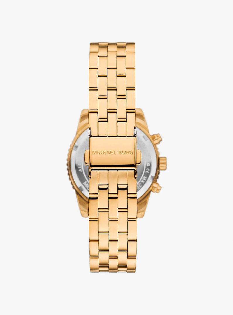 Mini Bryant Pav&eacute; Gold-Tone Watch in GOLD | Michael Kors