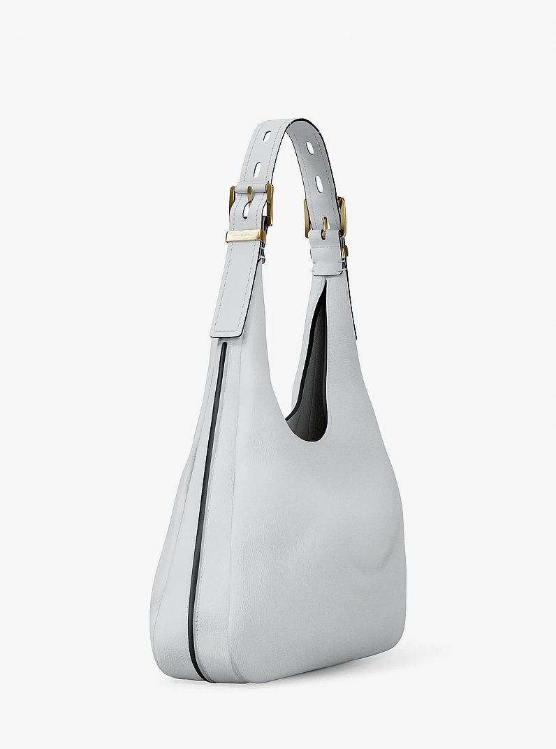 Borsa hobo Nolita grande in pelle martellata in GUSCIO D'UOVO | Michael Kors