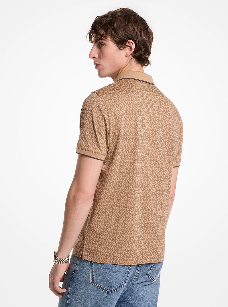 Polo Greenwich en coton &agrave; imprim&eacute; &agrave; logo Signature in ACC POIL DE CHAMEAU | Michael Kors