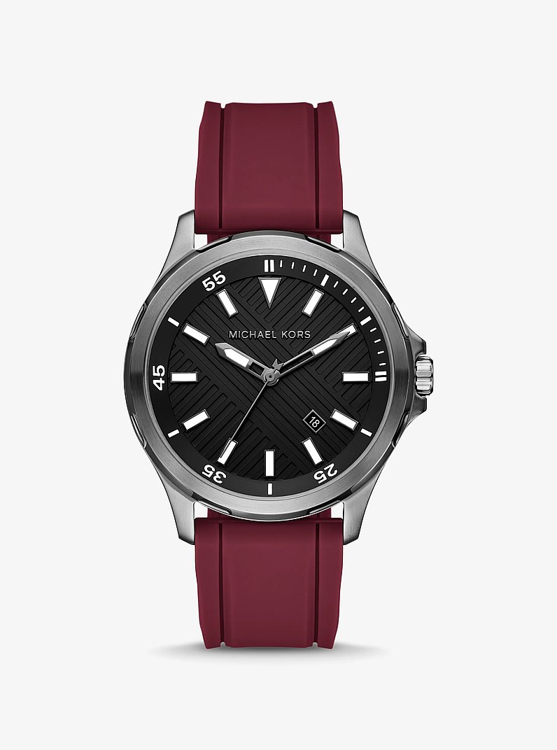Montre surdimensionn&eacute;e Bowen en silicone de ton gris acier in GRIS | Michael Kors