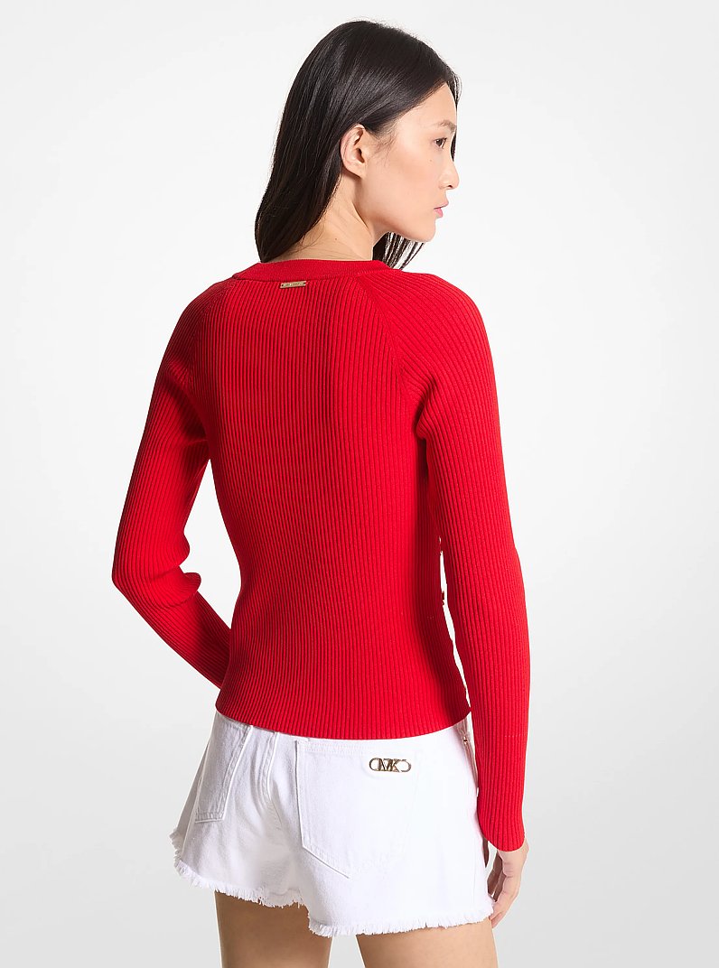 Ribbed Stretch Viscose Sweater