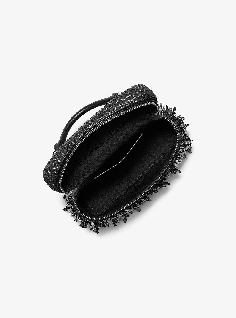 Jana Extra-Small Hand-Crocheted Crossbody Bag in BLACK/BLACK | Michael Kors