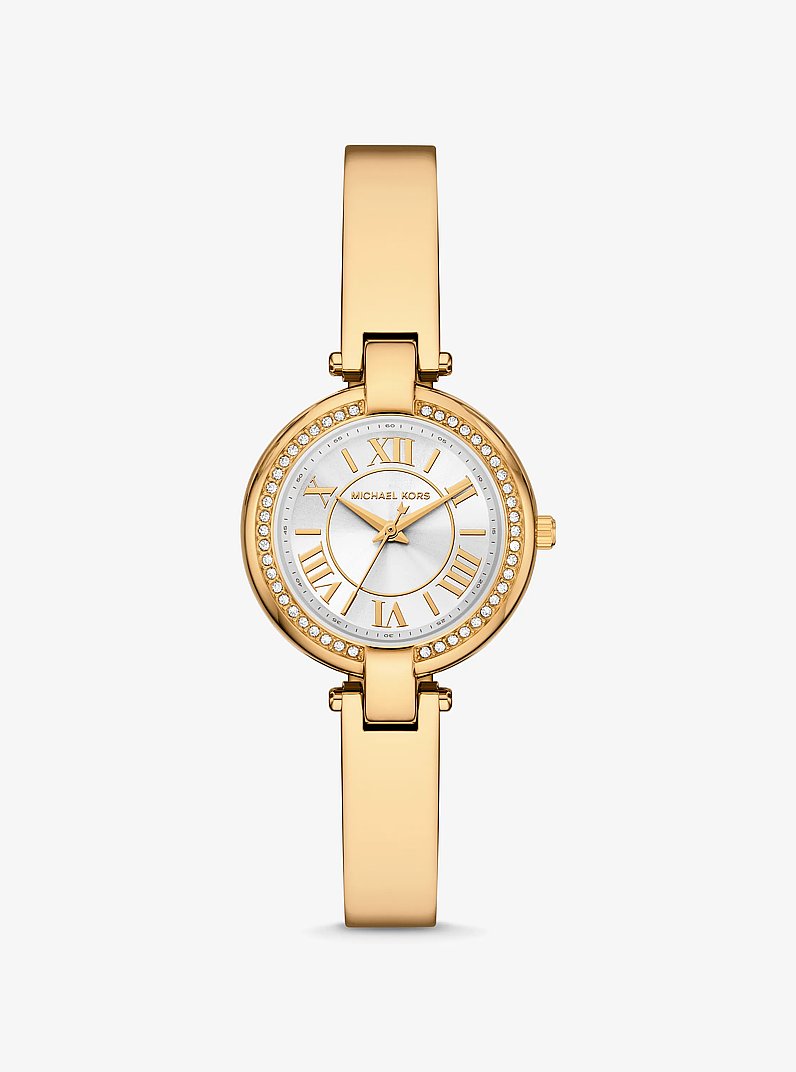 Michael Kors Mini Laney Gold-Tone Bangle Watch INTERNATIONAL SHIPPING