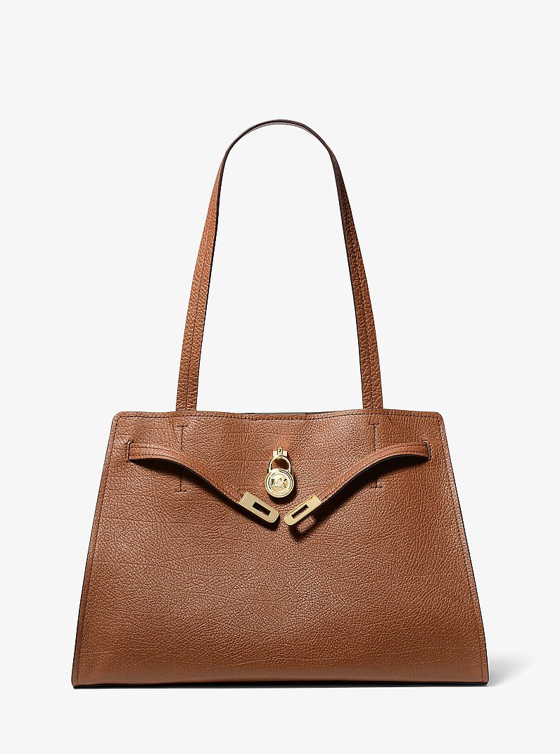Hamilton Moderne Large Leather Tote Bag in LUGGAGE | Michael Kors