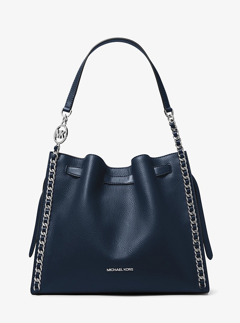 Mina Large Chain Shoulder Bag in NAVY | Michael Kors