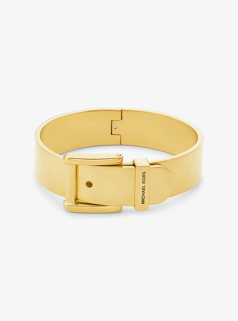 Colby Large Precious Metal-Plated Brass Bangle in GOLD | Michael Kors