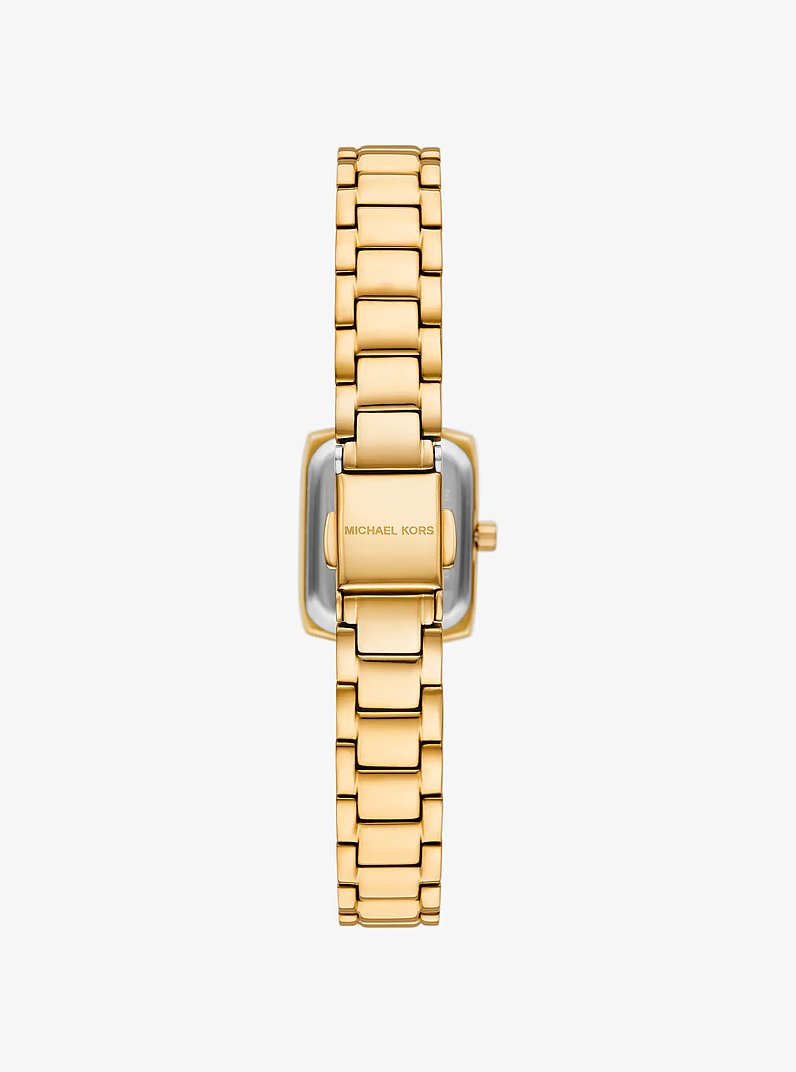 Micro Alane Pav&eacute; Gold-Tone Watch in GOLD | Michael Kors