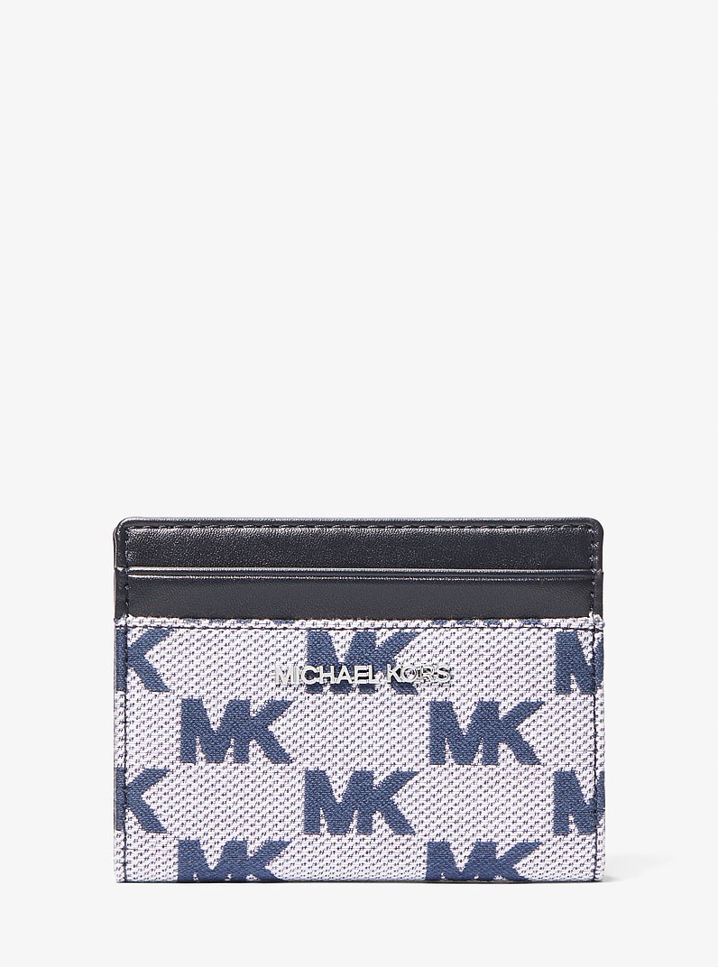 Billetera plegable Cooper con logotipo en jacquard in AZUL MARINO | Michael Kors