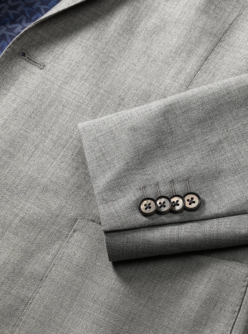 Americana slim-fit de franela de mezcla de lana in GRIS PERLA | Michael Kors