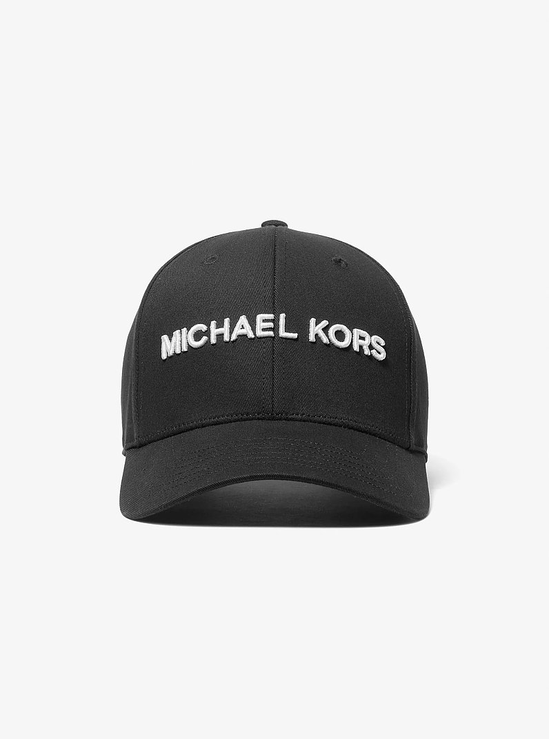 Logo Cotton Baseball Hat in BLACK | Michael Kors