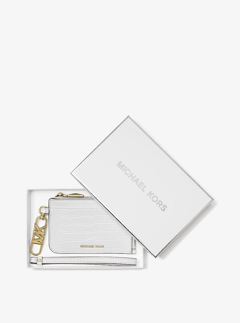 Crocodile Embossed Leather Card Case