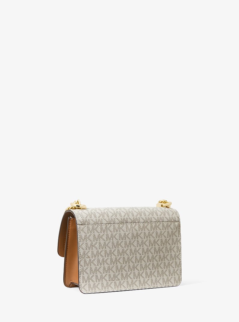 Heather Extra-Small Logo Crossbody Bag in VANILLA/ACORN | Michael Kors
