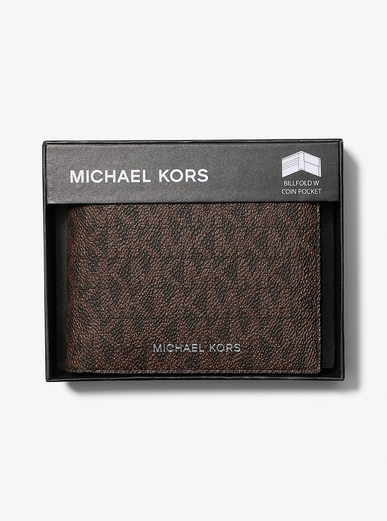 Billetera Greyson con bolsillo para monedas y logotipo in MARR&Oacute;N/NEGRO | Michael Kors