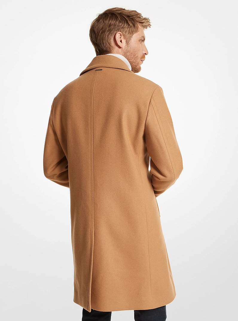 Wool Blend Double-Breasted Coat in CAMEL | Michael Kors