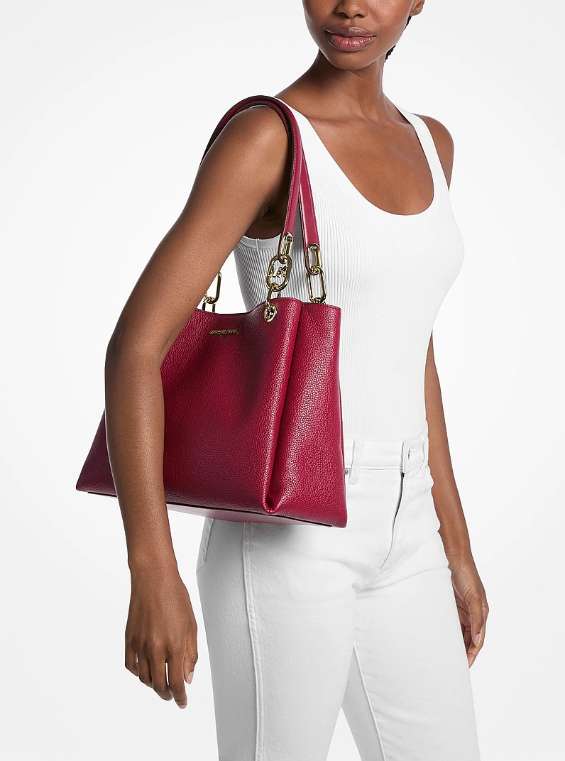 Trisha Large Pebbled Leather Shoulder Bag