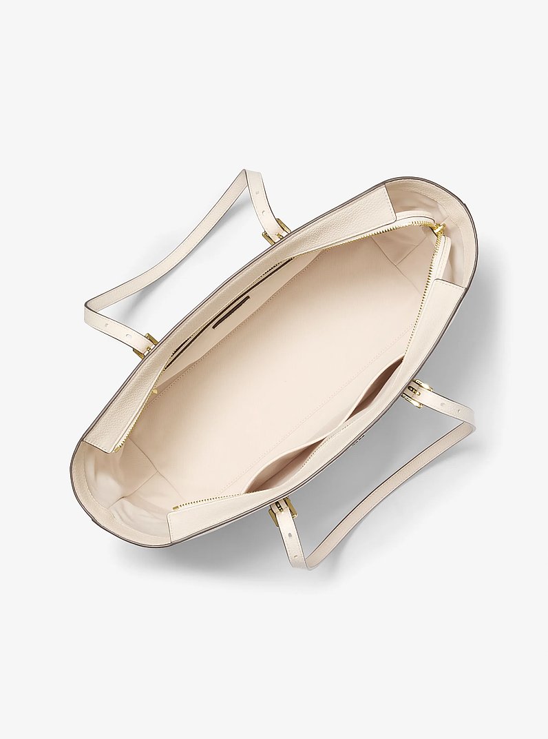 Shopper Quinn Large aus gekrispeltem Leder in HL. CREMEWEISS | Michael Kors