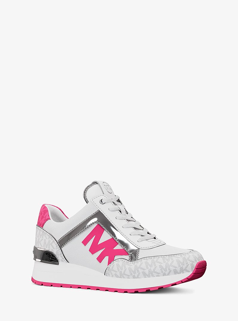 Maddy Two-Tone Logo Trainer in DRAGONFRUIT | Michael Kors