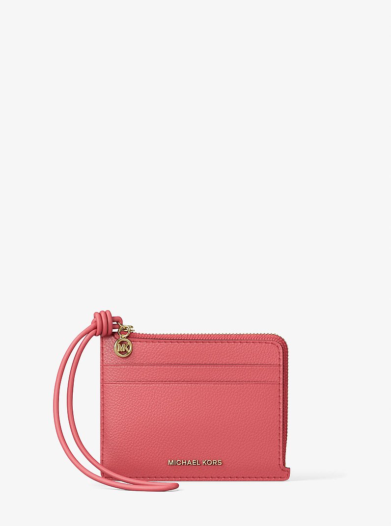 Jet Set Small Pebbled Leather Card Case Wristlet in LT BRY SBT | Michael Kors