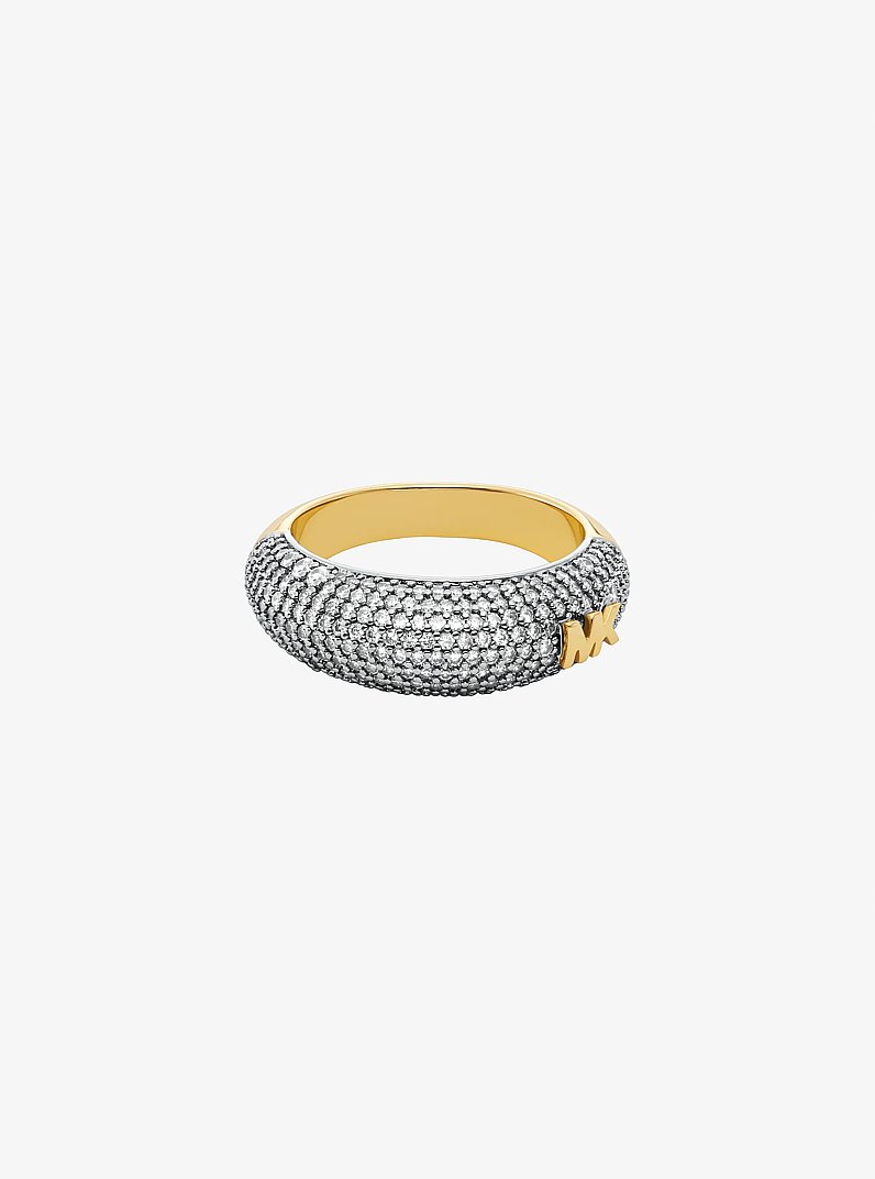 Zweifarbiger, gew&ouml;lbter Ring mit Pav&eacute; in ZWEIFARBIG | Michael Kors