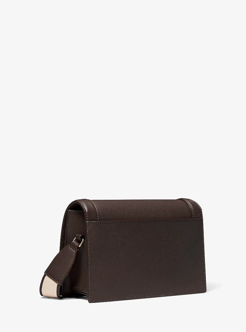 Jet Set Large Saffiano Leather Crossbody Bag in CHOCOLATE | Michael Kors
