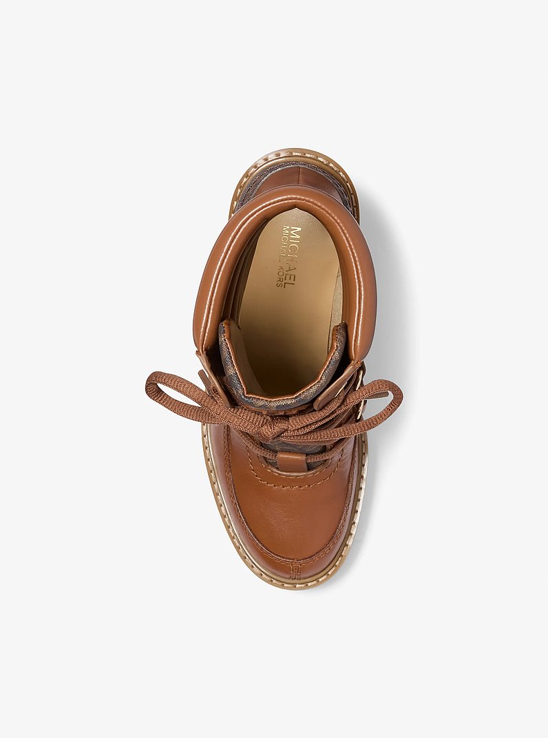 Bota Asher de piel con monograma imperio in MARR&Oacute;N/LUGGAGE | Michael Kors