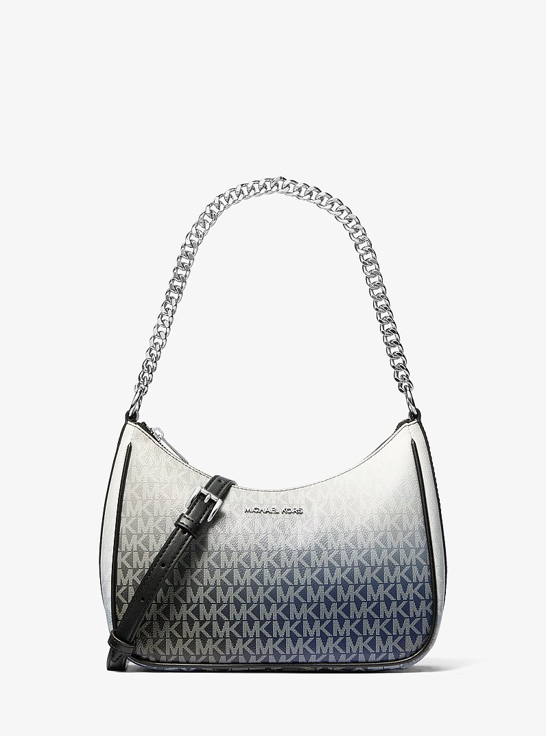 Jet Set Large Ombr&eacute; Signature Logo Pochette in BLACK COMBO | Michael Kors