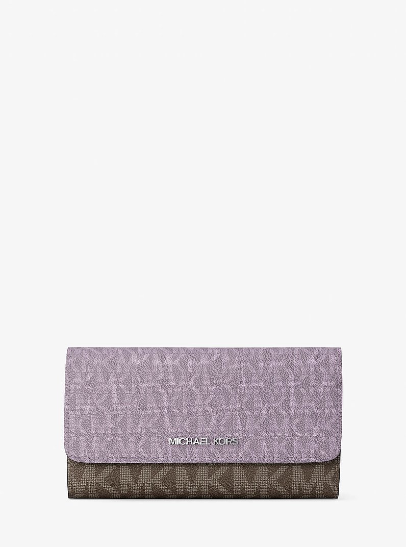 Portefeuille &agrave; trois volets Jet Set Travel &agrave; logo Signature in LILAS | Michael Kors