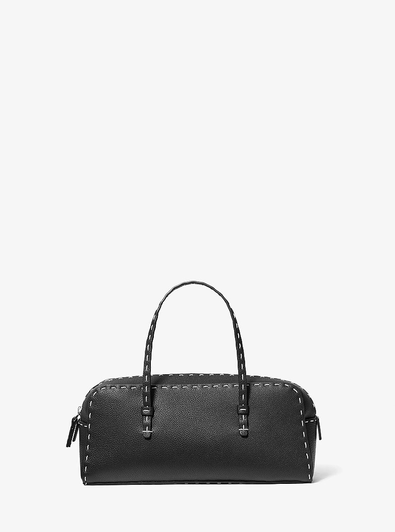 Roberta Hand-Stitched Pebbled Leather Satchel