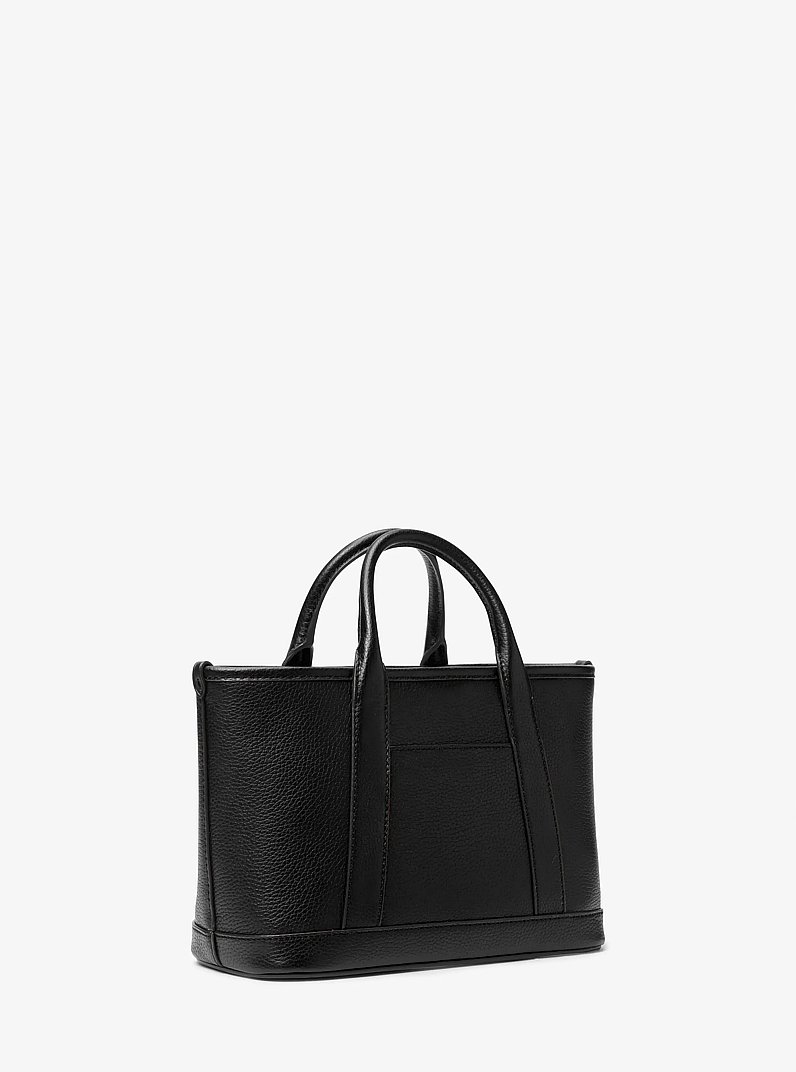 Luisa Small Pebbled Leather Satchel in BLACK | Michael Kors