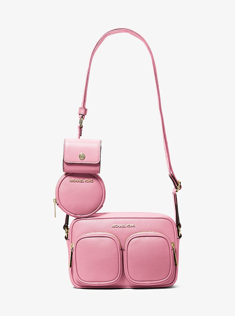 Jet Set Travel Medium Leather Messenger Bag in CARNATION | Michael Kors