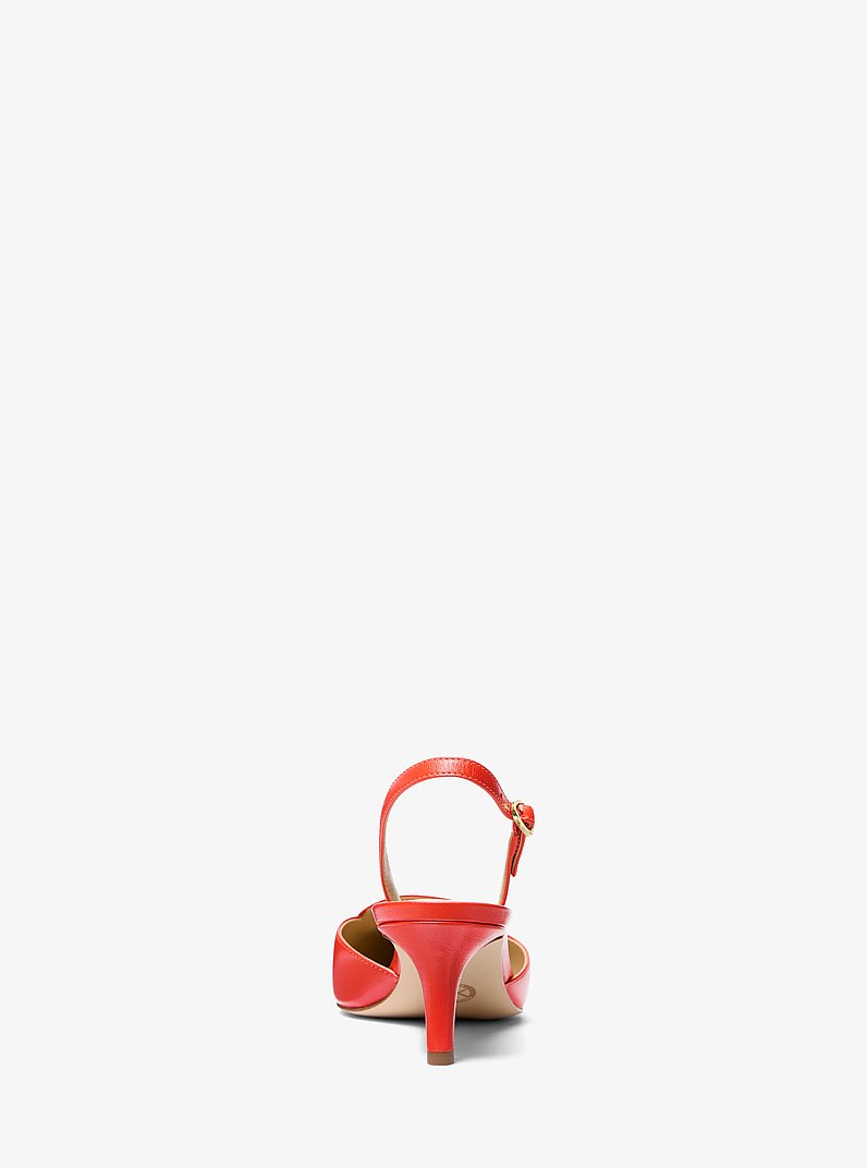 Lena Leather Slingback Pump in BURNT SIENNA | Michael Kors