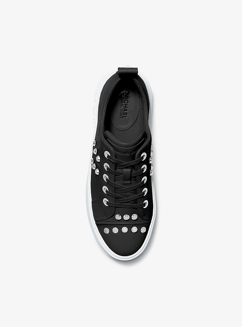 Sneaker Evy aus Leder mit Flachkopfnieten in SCHWARZ | Michael Kors
