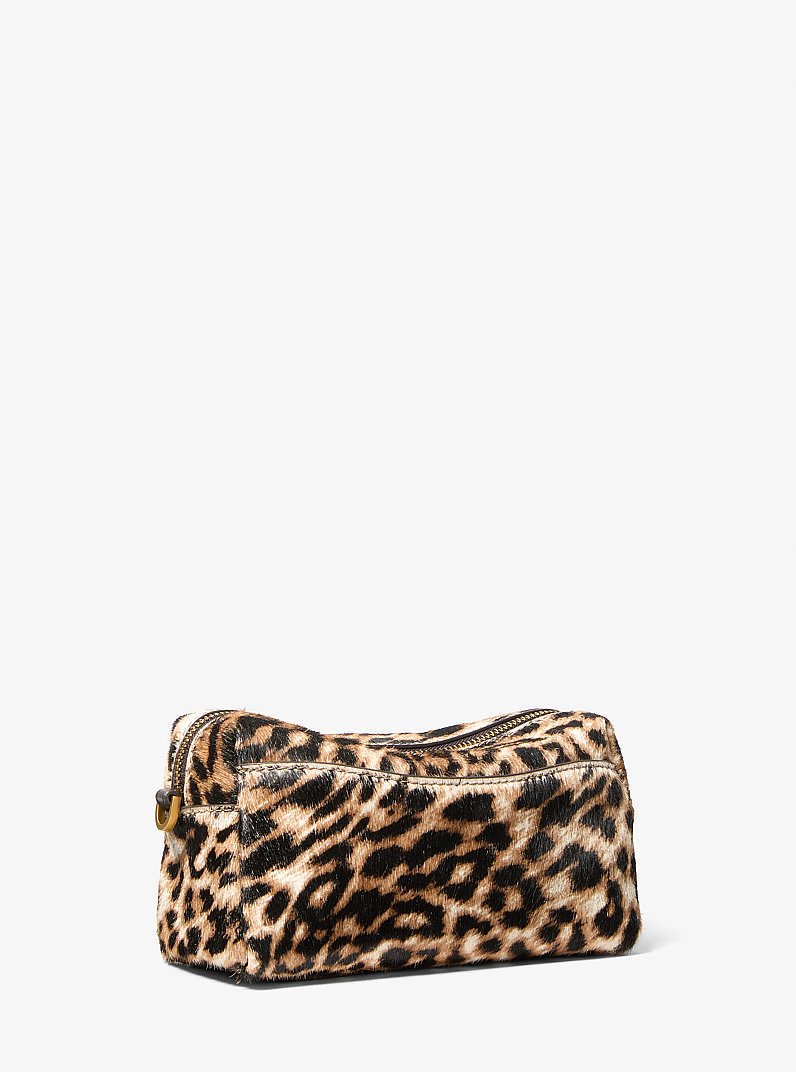 Petit sac &agrave; bandouli&egrave;re convertible Bryant en poils de veau &agrave; imprim&eacute; de l&eacute;opard in KAKI BR&Ucirc;L&Eacute; | Michael Kors
