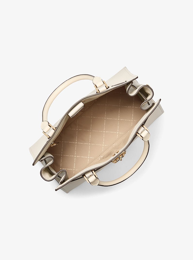 Sac &agrave; main Hamilton de taille moyenne en cuir in CR&Egrave;ME L&Eacute;GER | Michael Kors
