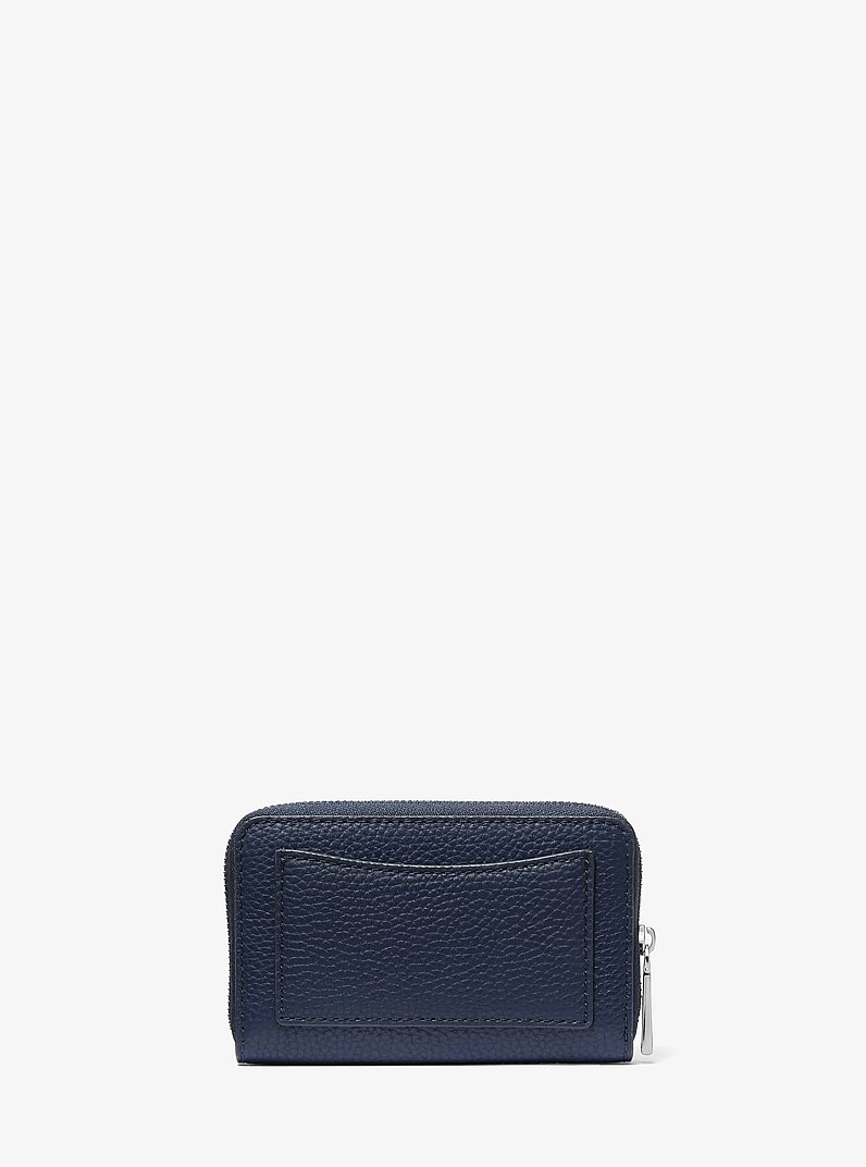 Petit portefeuille Jet Set en cuir grain&eacute; clout&eacute; in DRESS BLUES | Michael Kors